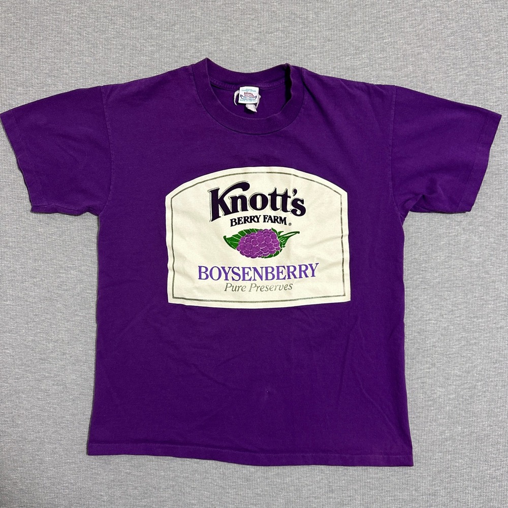 Vintage Knotts Berry Farm Boysenberry Preserves T-Shirt Purple Mens Size L